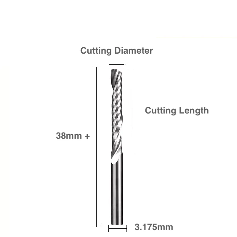 Spiral 'O' Single Flute Bit - 1/8″ Shank - Image 2